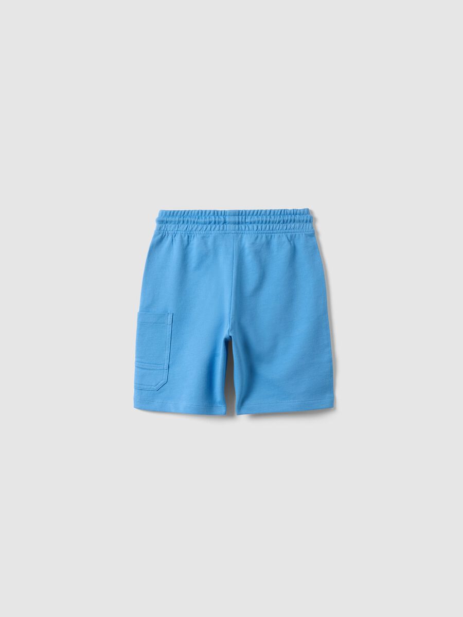 Children's regular fit sky blue pure cotton shorts_1