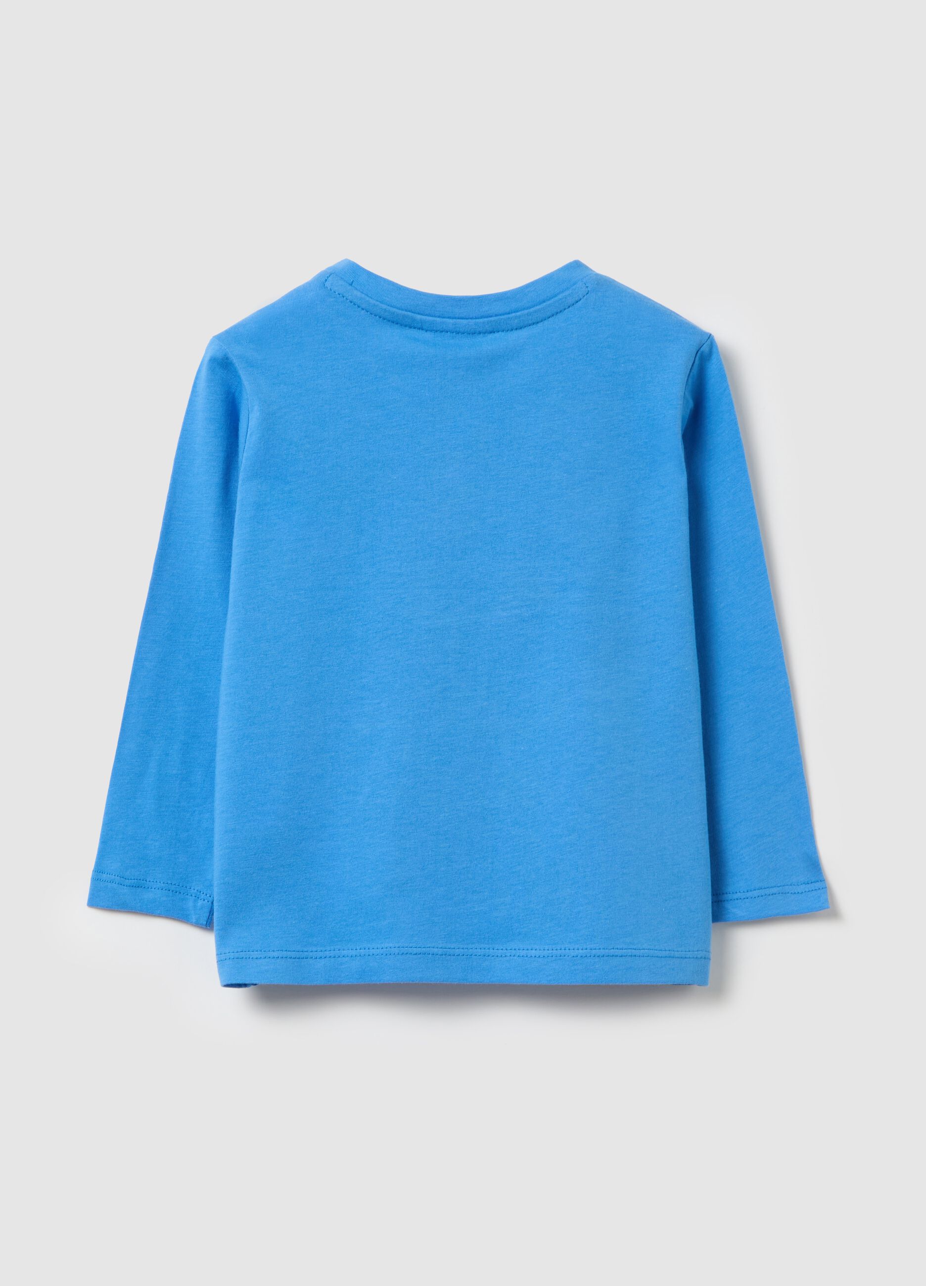 Cotton T-shirt with print and long sleeves