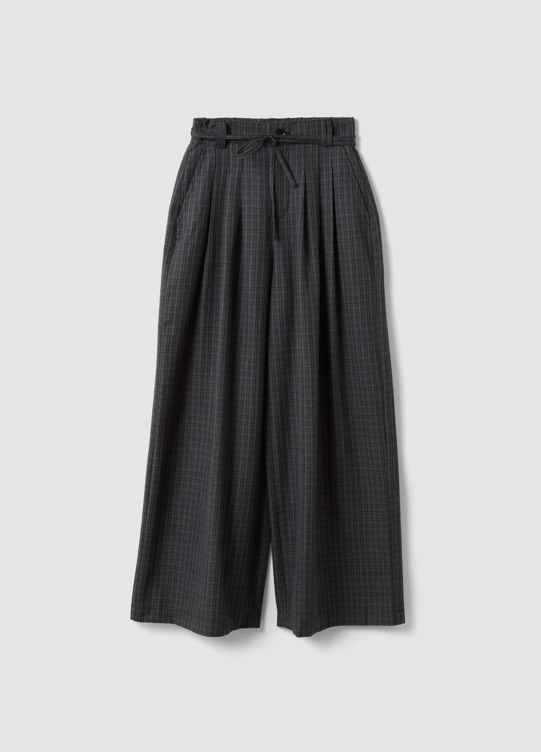 Pantaloni grigi in misto viscosa wide leg