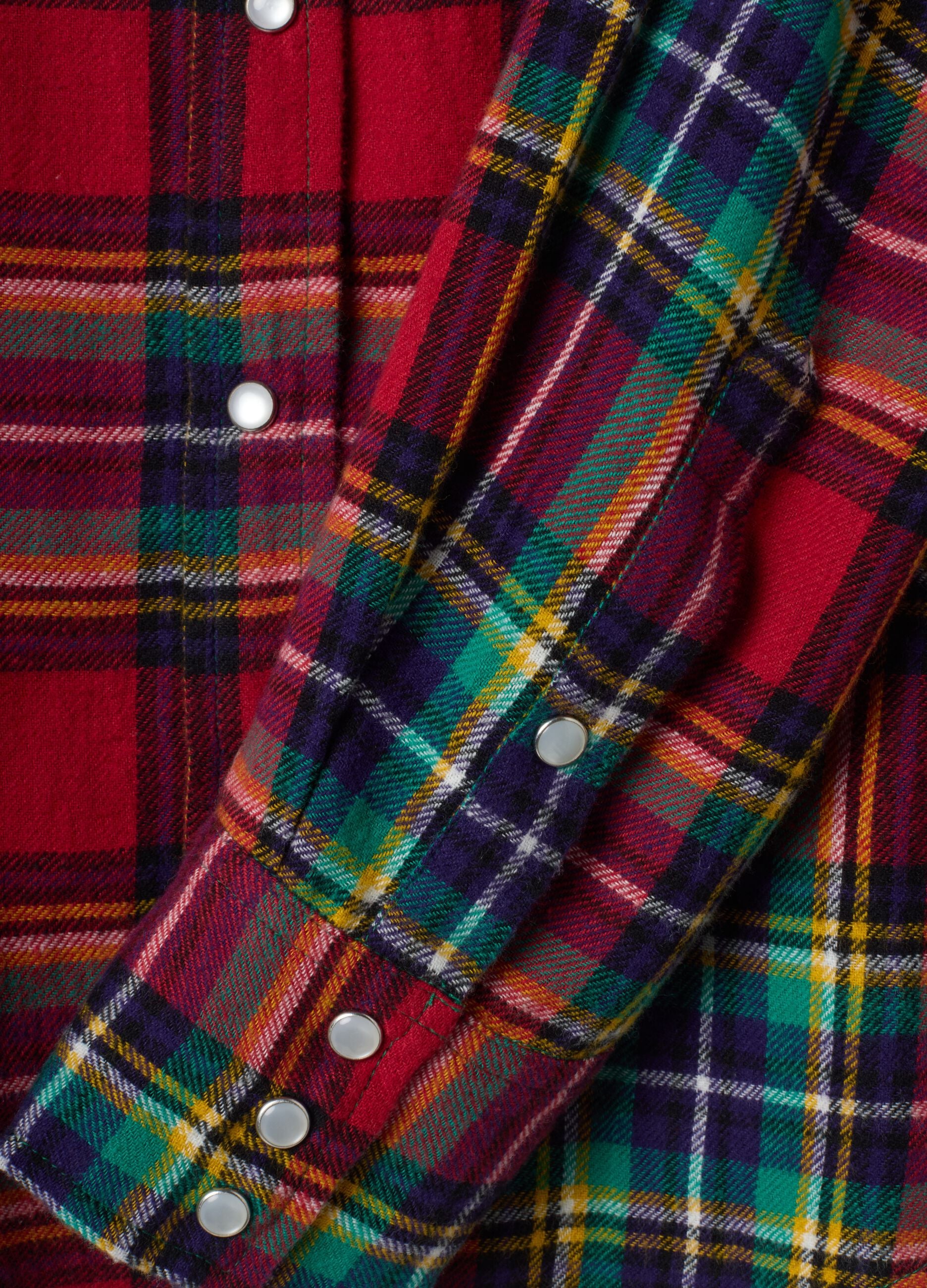 Camicia flanella check tartan in puro cotone regular fit