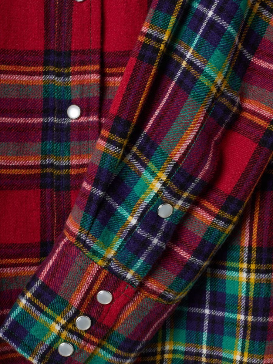 Camicia flanella check tartan in puro cotone regular fit_1