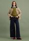 Navy stretch cotton wide-leg trousers_0