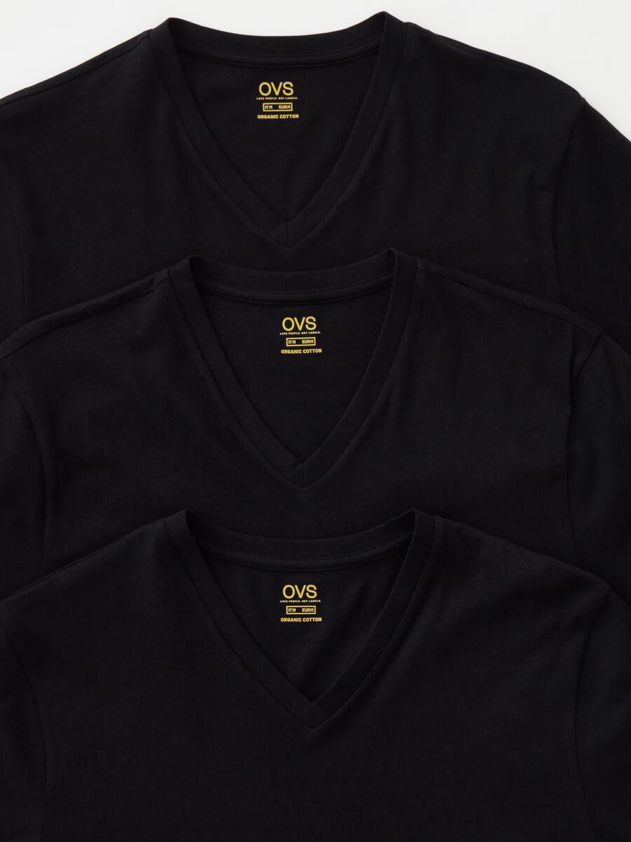 Three-pack undershirts with V neck_3