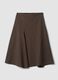 Brown stretch viscose skirt with lining_0