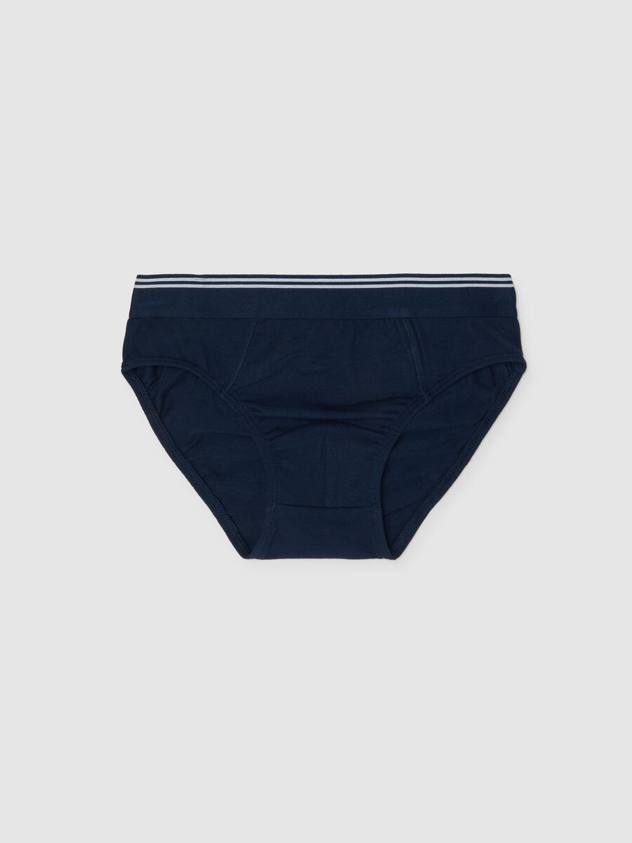 Regular fit blue kids briefs in stretch cotton_0