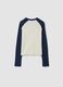 Blue stretch cotton T-shirt with contrast sleeves for girls_5