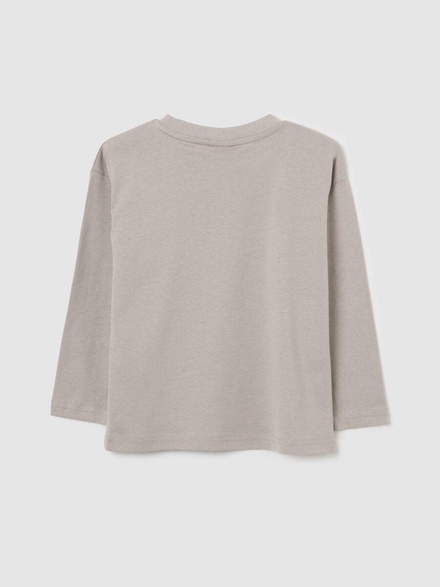 Beige regular fit pure cotton child's T-shirt_1