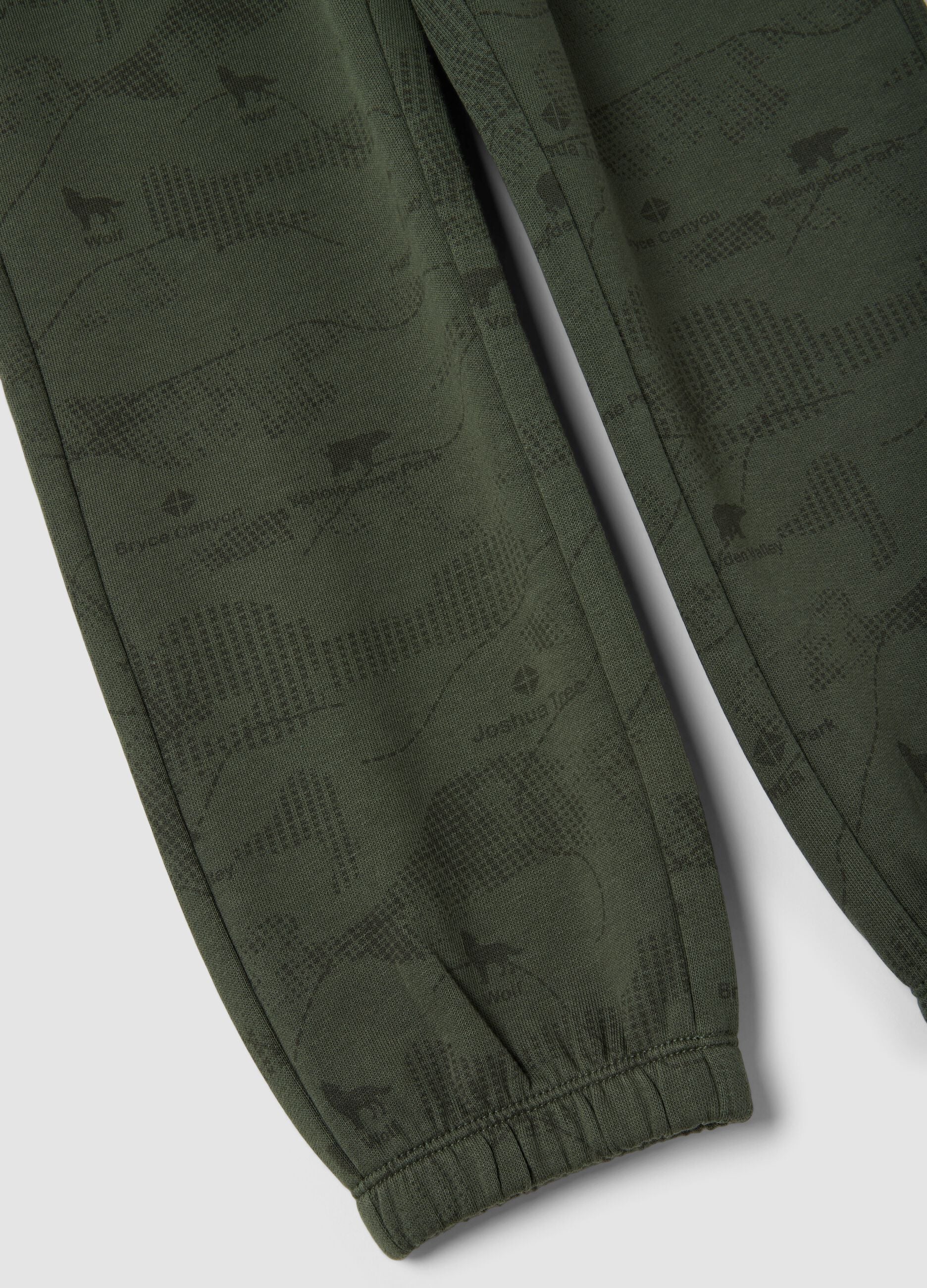 Pantaloni jogger verdi in puro cotone organico over fit