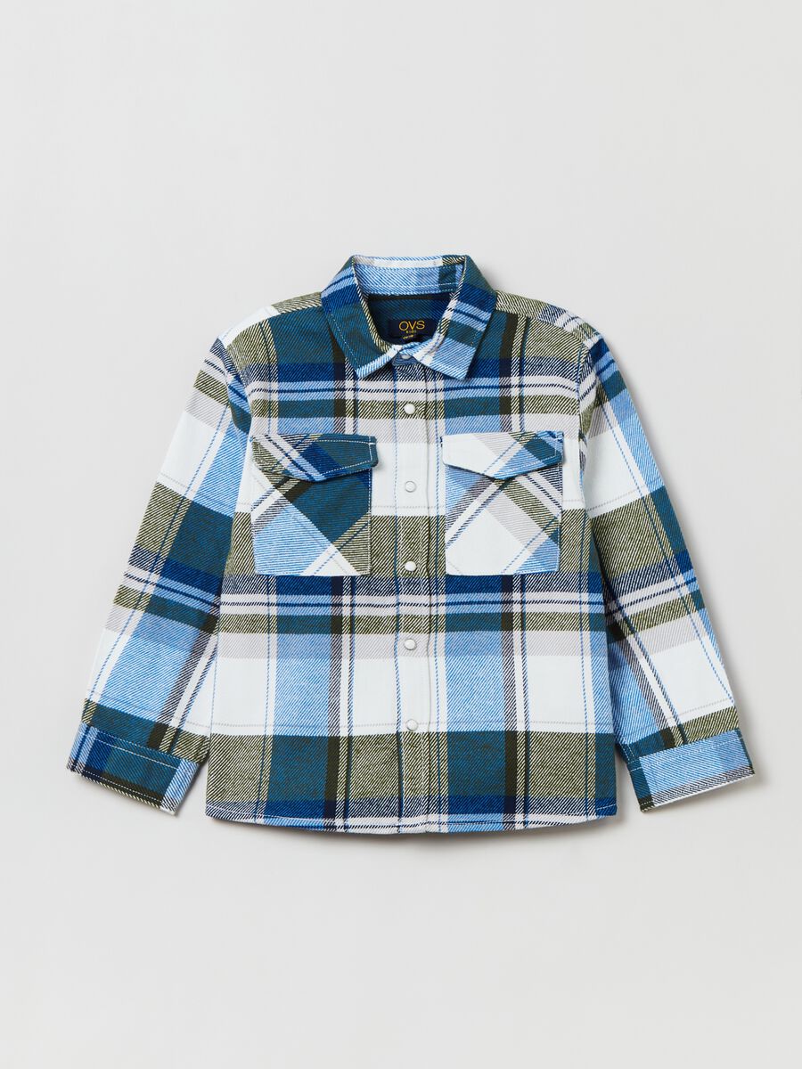 Flannel shirt in check pattern_0
