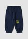 Blue pure cotton over-fit trousers with dinosaur print_0