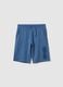 Boys' blue pure cotton shorts, regular fit with print_0