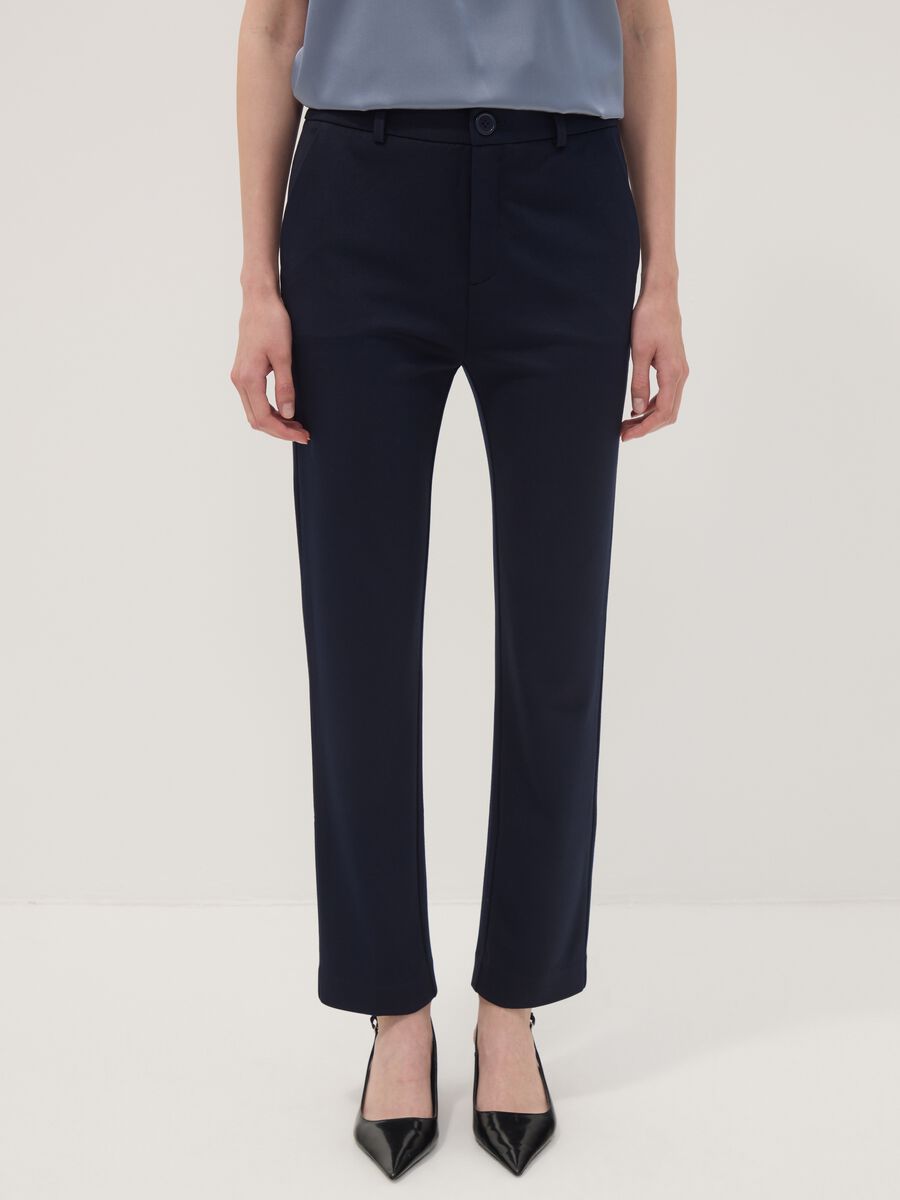 Blaue Stretch-Hose aus Viskose_1