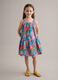 Multicolour pure cotton dress with wide straps_0