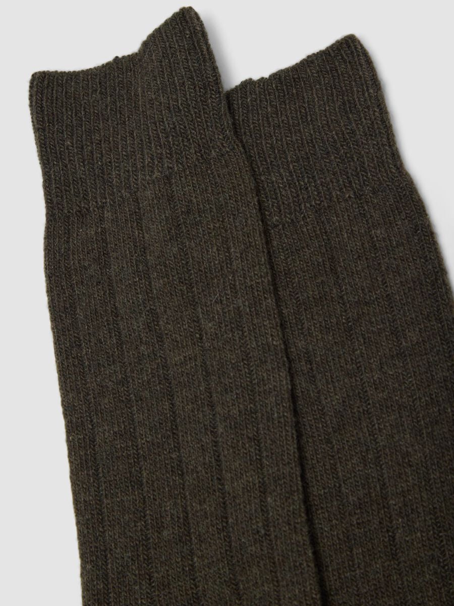Calze midi verdi in lana, viscosa e cashmere elasticizzati_2
