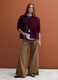 Burgundy red viscose-blend jacket with crew neck, regular fit_1
