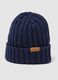 Blue ribbed wool-blend hat_2