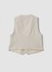 Beige tailored stretch-cotton waistcoat for boys, regular fit_1