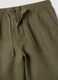 Green pure linen Bermuda shorts with elasticated waist_1