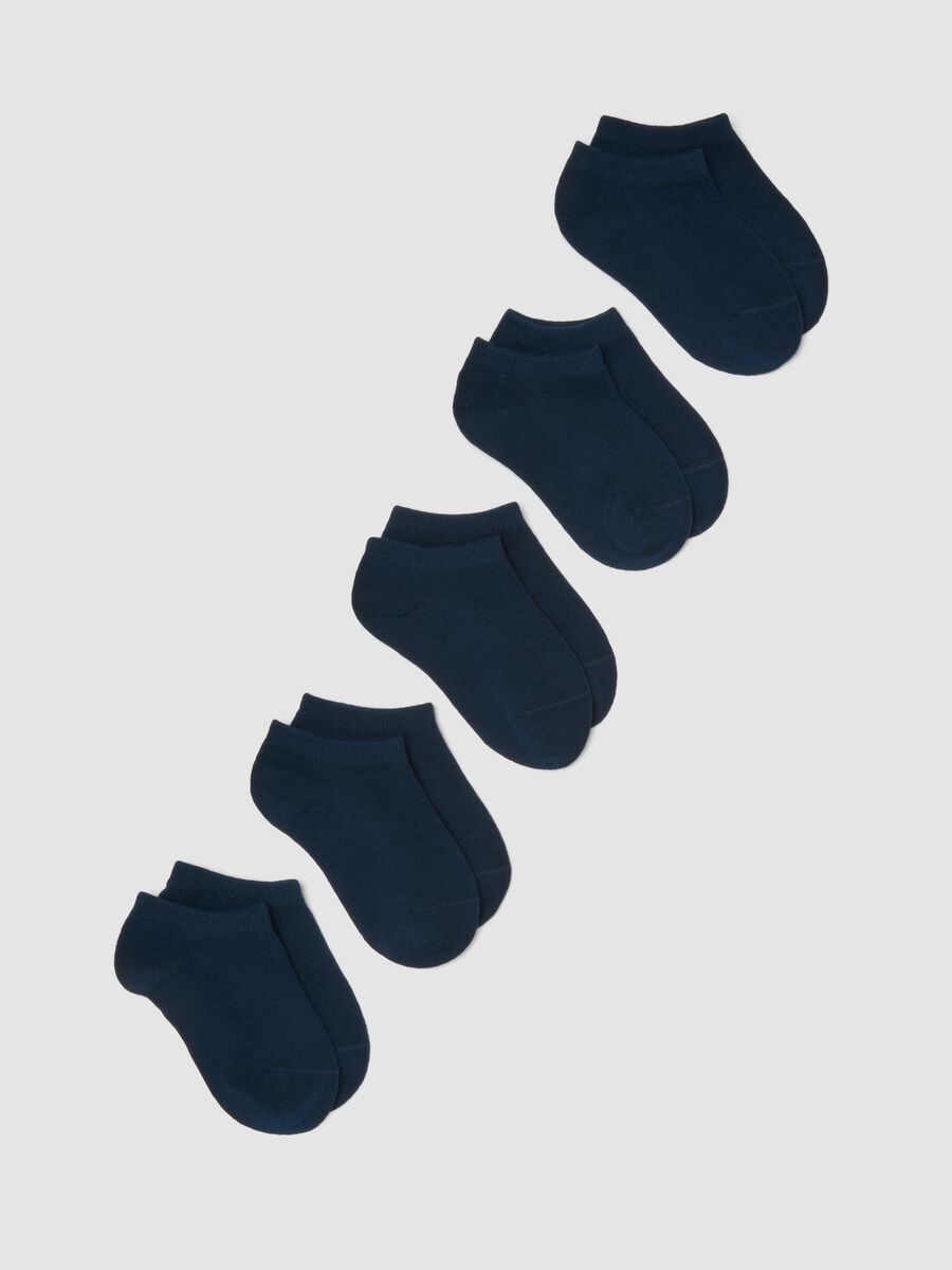 Kids' Regular Fit Blue Cotton Blend Multi-Pack Socks_0