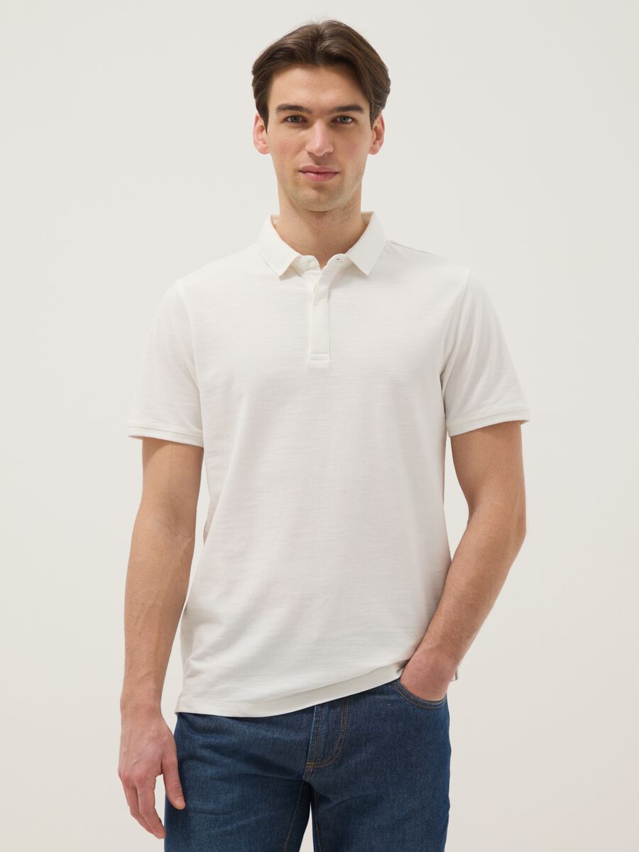 White pure cotton polo regular fit_0