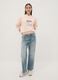 Pink cotton-blend sweatshirt with kitten print, regular fit_1