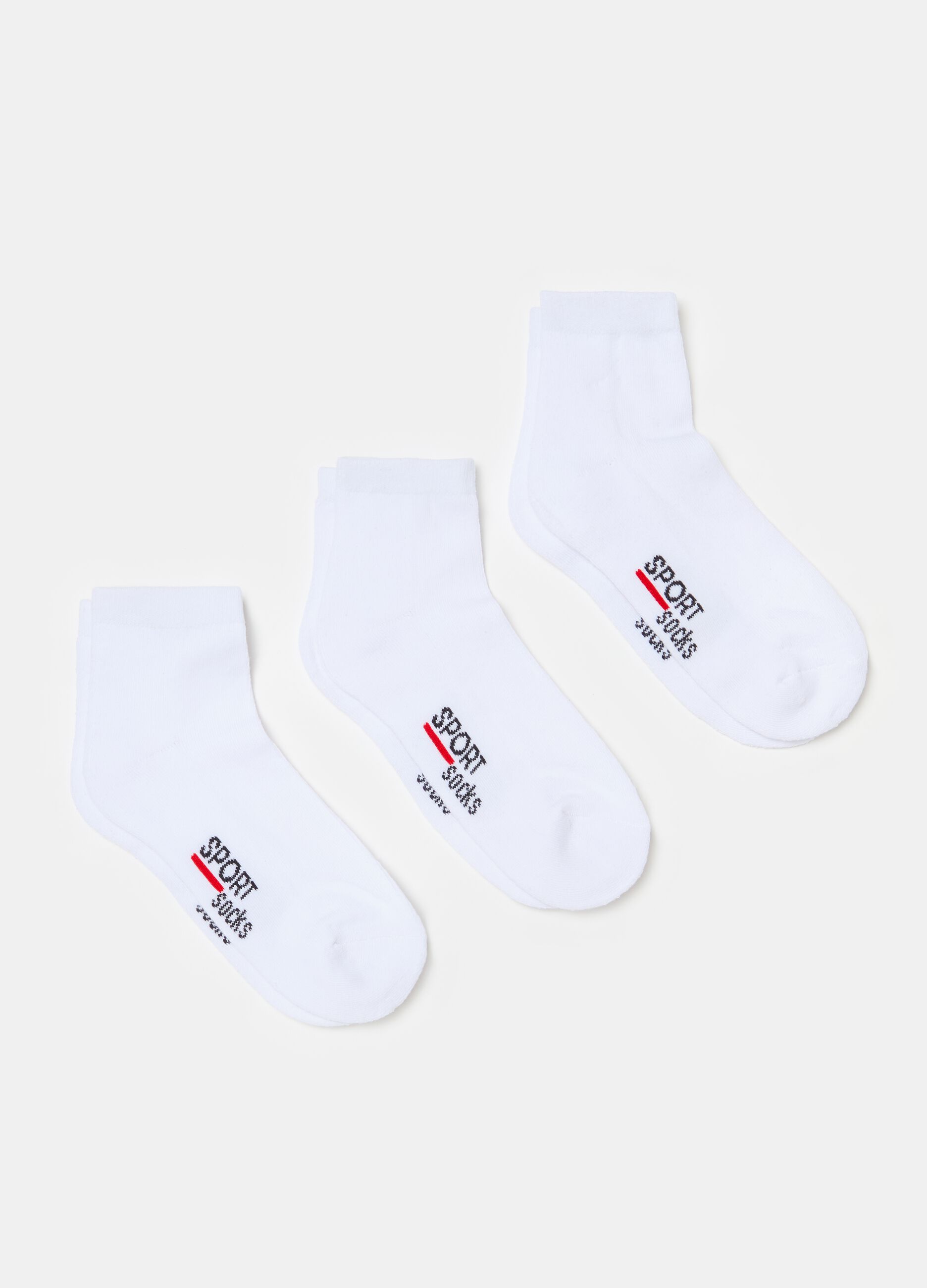 Three-pair pack short stretch fitness socks