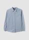 Blue striped long-sleeve slim-fit shirt_4