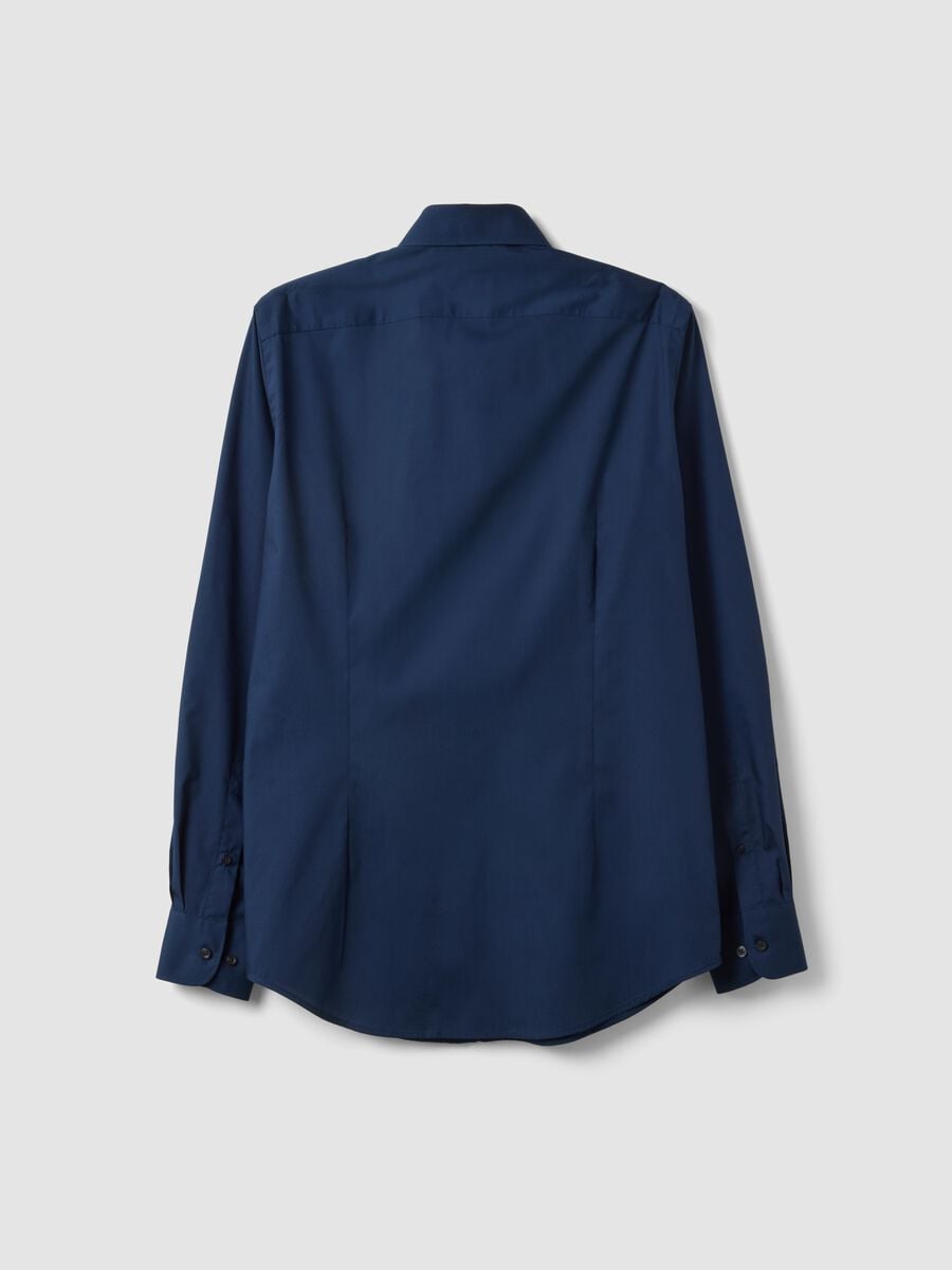 Blaue Slim-Fit-Hemd mit klassischem Kragen, b&uuml;gelleicht_1