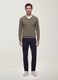 Grey V-neck viscose-blend jumper, regular fit_3