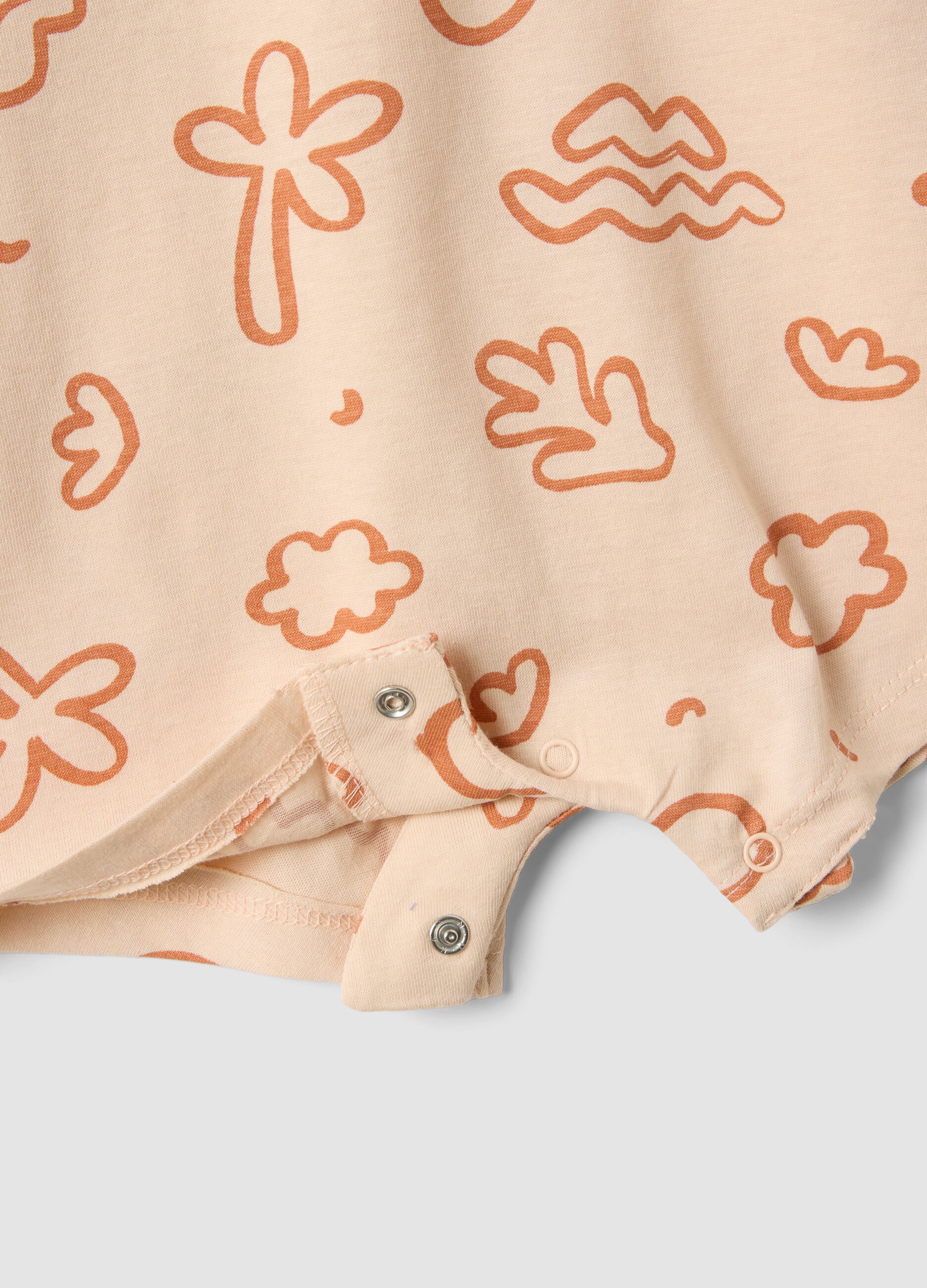 Two-pack of orange organic cotton rompers