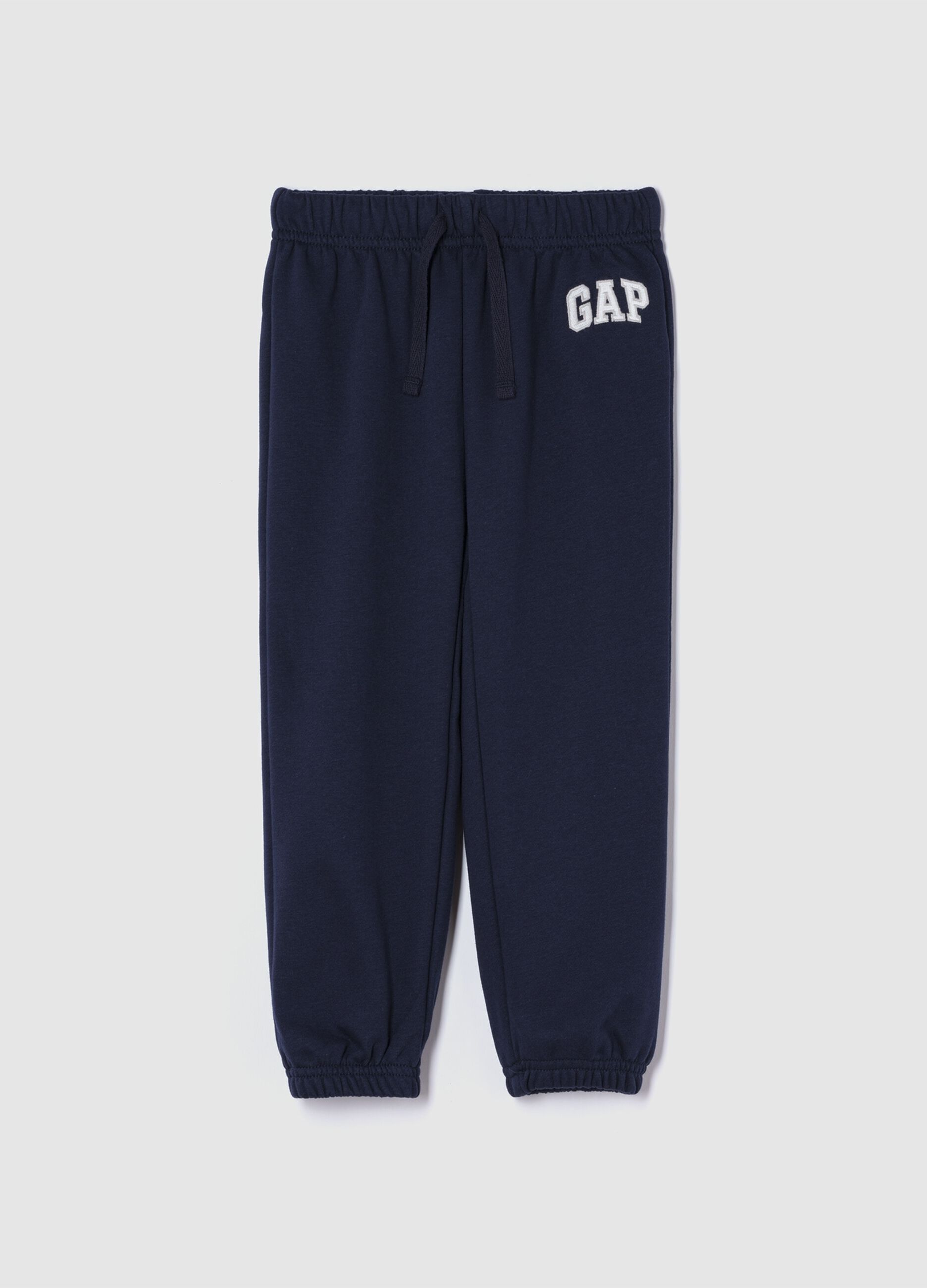 Cotton blend trousers with logo