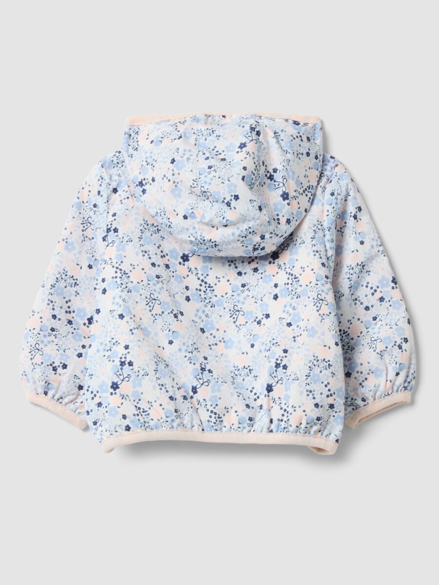 Mehrfarbige Baby-M&auml;dchen-Jacke mit Kapuze und Blumenmuster_1