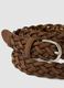 Brown braided genuine leather belt_2