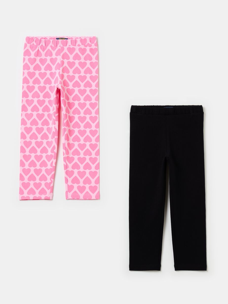 Two-pack leggings in stretch cotton_1