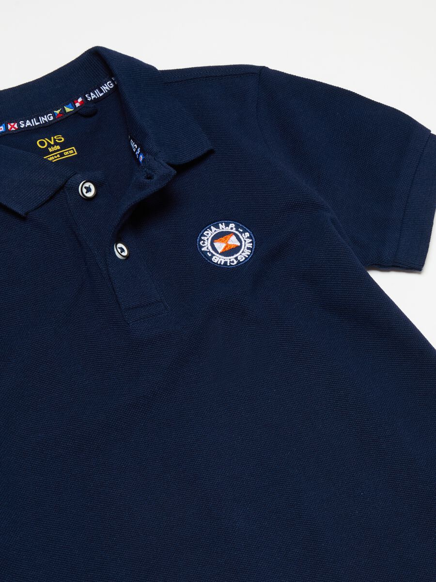 Polo shirt with nautical circle embroidery_2