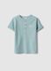 T-shirt in puro cotone azzurra da bimbo regular fit con taschino_0