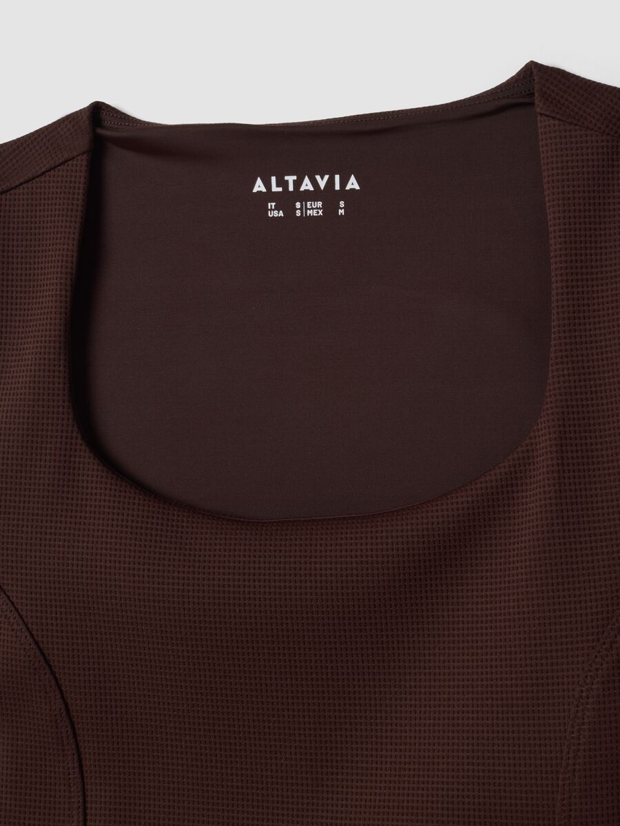 Brown crop top in stretch fabric_7