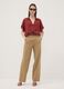 Beige straight-leg stretch viscose trousers_0