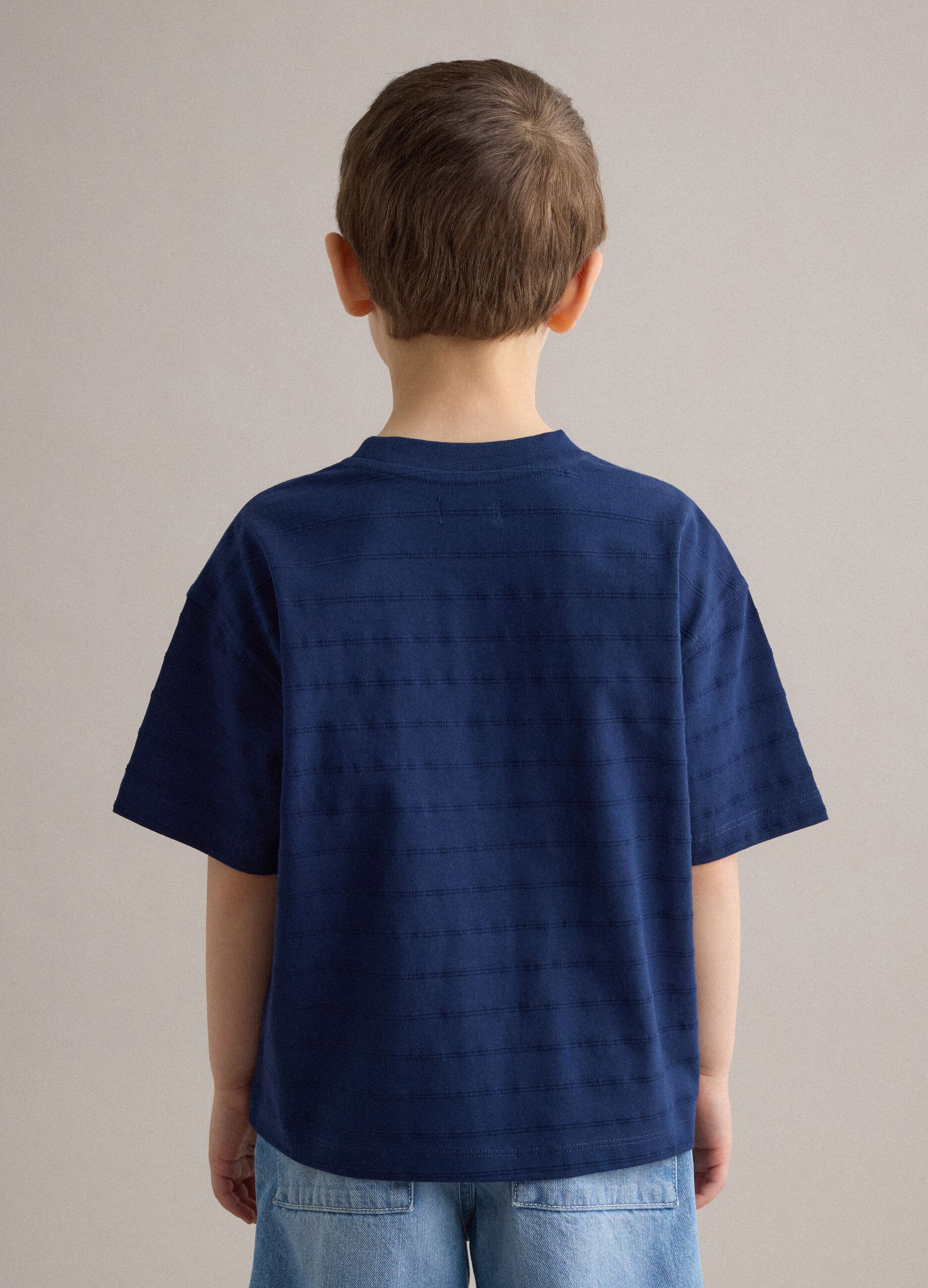 Children's Regular Fit Blue Pure Cotton T-shirt