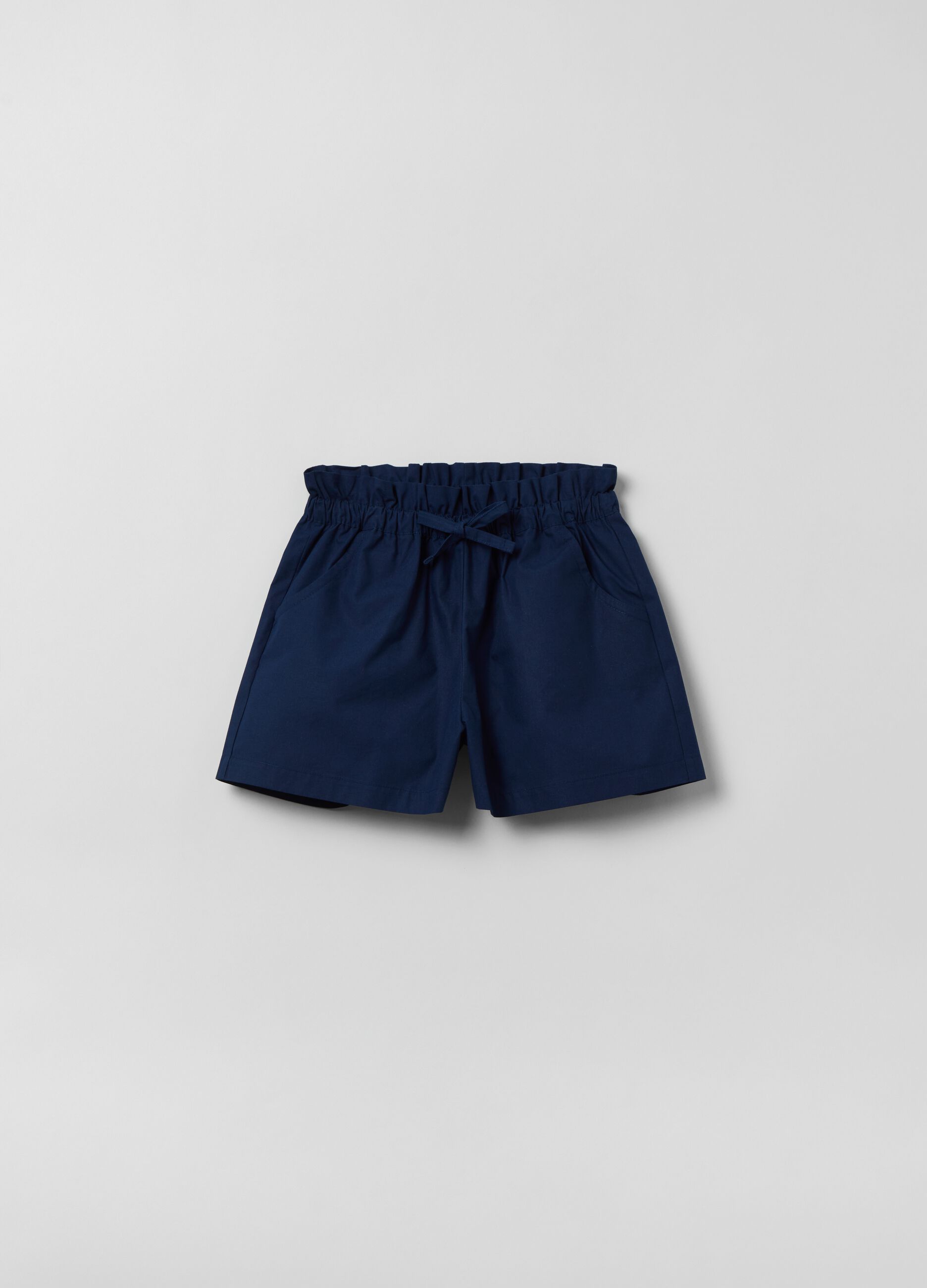 Poplin shorts with drawstring