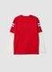 Red pure cotton crew-neck T-shirt with college print for boys_2