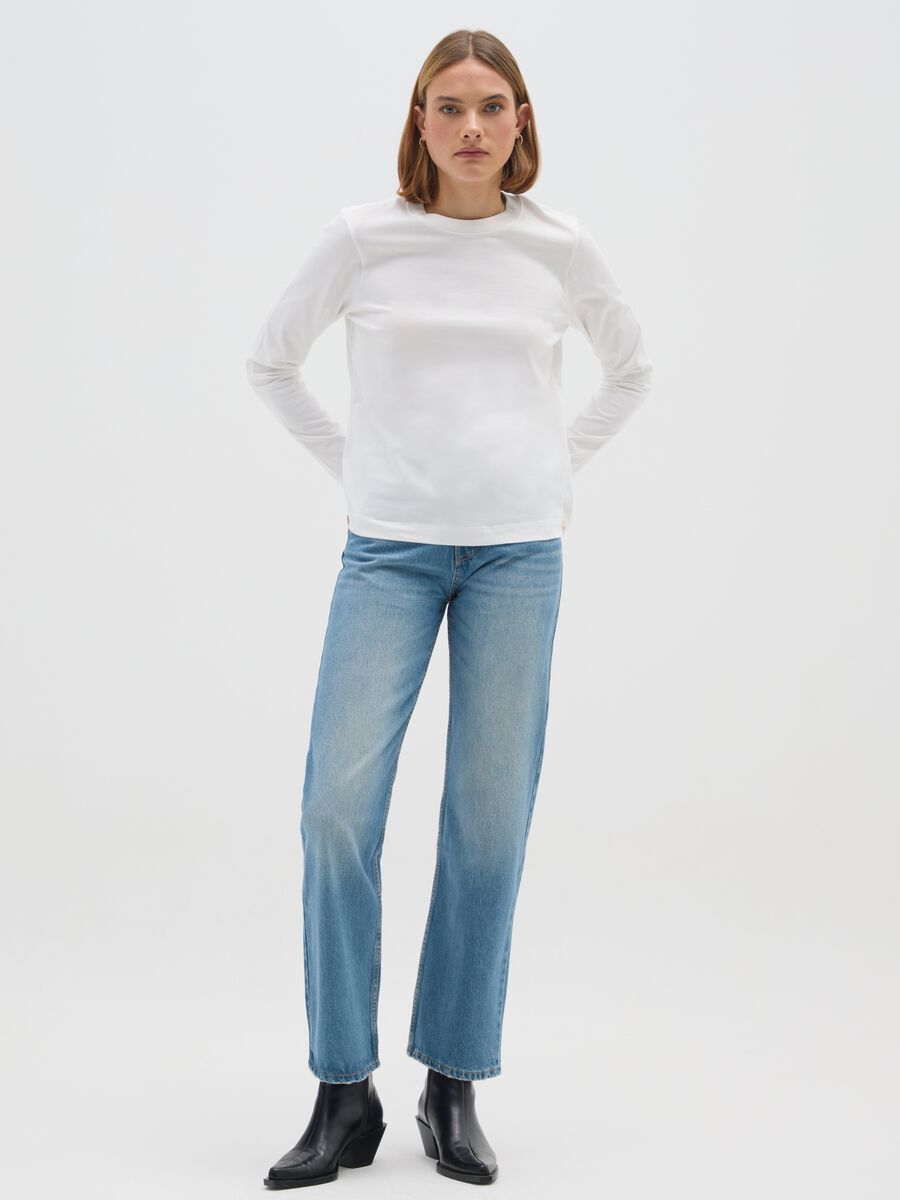 White pure cotton regular fit sweater_1