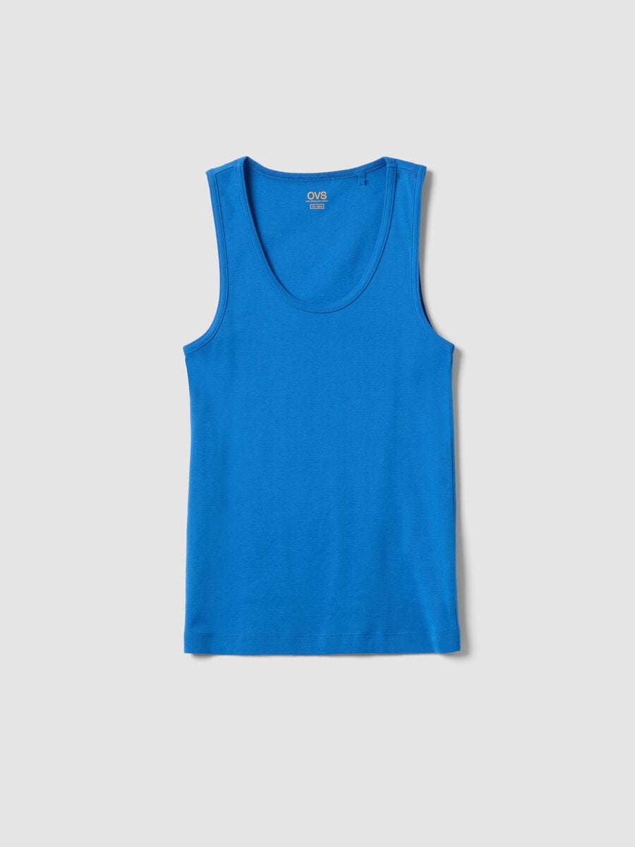 Blue pure cotton vest top_4