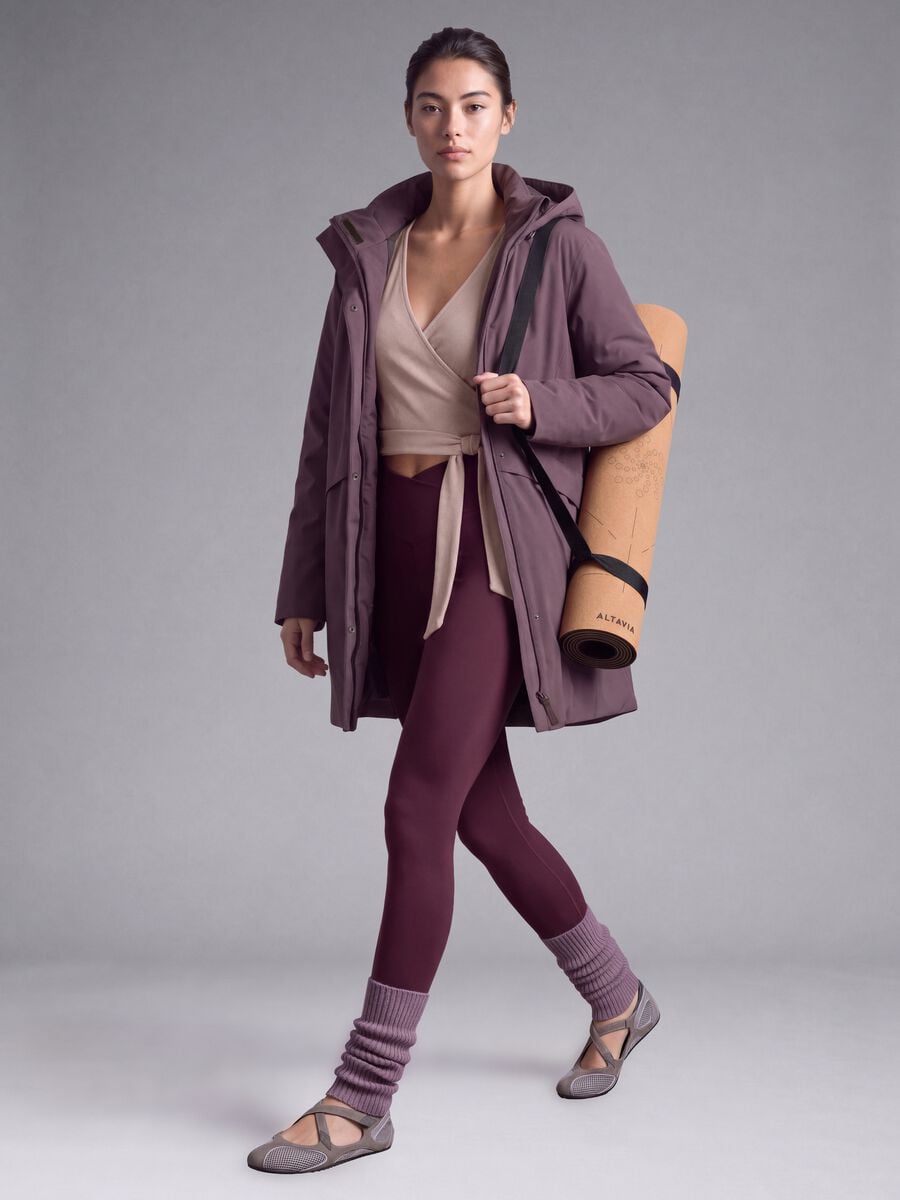 Water-repellent, breathable padded purple parka with hood ALTAVIA STUDIO_0