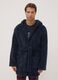 Vestaglia blu navy con cappuccio e cintura_0