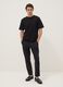 Black stretch carrot-fit chino trousers_0