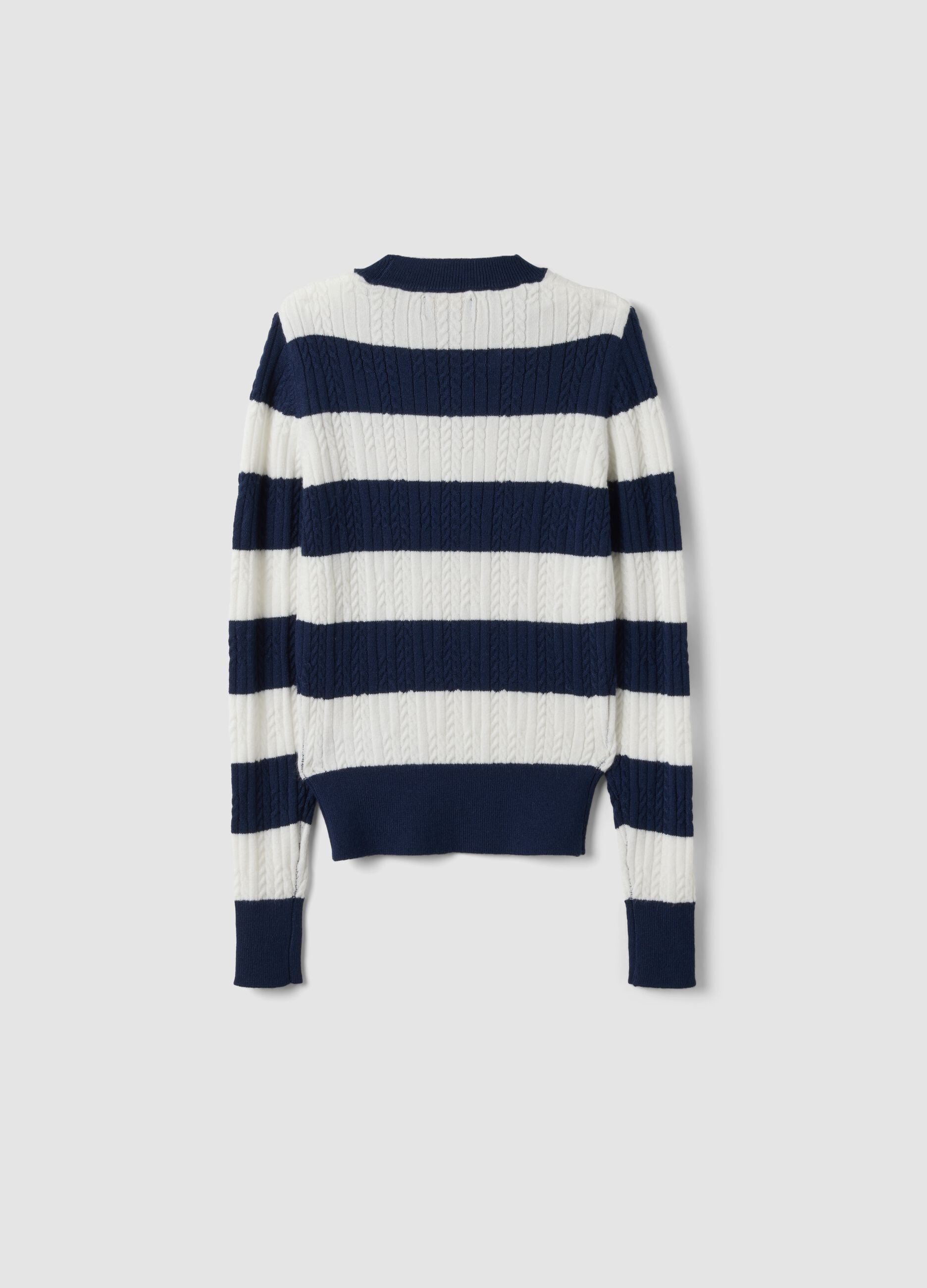 Girls&rsquo; multicolour striped viscose-blend boat-neck jumper