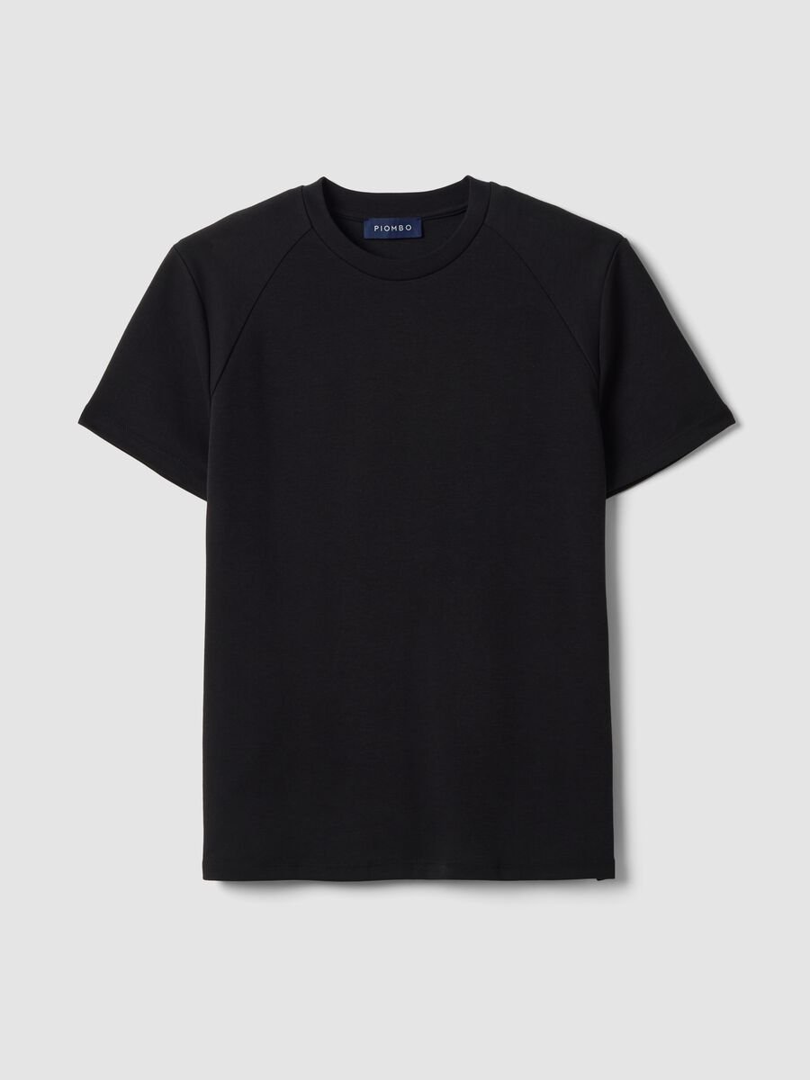 Black breathable, quick-dry cotton-blend T-shirt_4