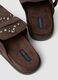 Brown genuine leather loafers with buckle and studs_2