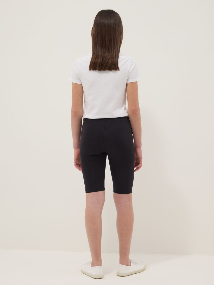 Short ciclista skinny negro de algod&oacute;n el&aacute;stico para ni&ntilde;a_1